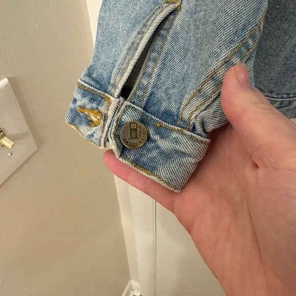 GASOLINE | Denim Trucker Jacket Oversized Slouchy | Vintage 90s | Light Wash | S - Picture 8 of 9